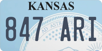 KS license plate 847ARI