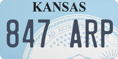 KS license plate 847ARP