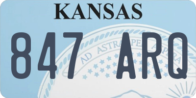 KS license plate 847ARQ