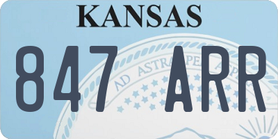 KS license plate 847ARR