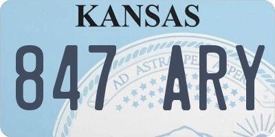 KS license plate 847ARY