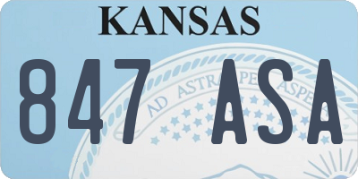 KS license plate 847ASA