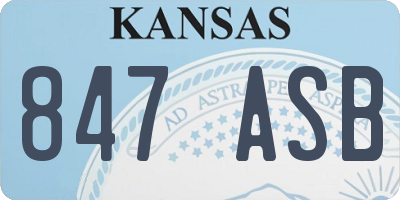 KS license plate 847ASB