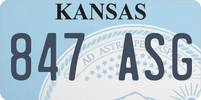 KS license plate 847ASG