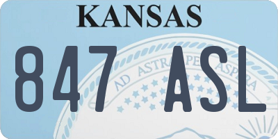 KS license plate 847ASL