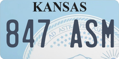 KS license plate 847ASM