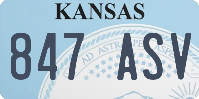 KS license plate 847ASV