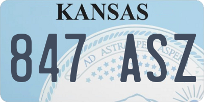 KS license plate 847ASZ