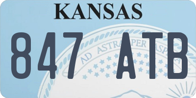 KS license plate 847ATB