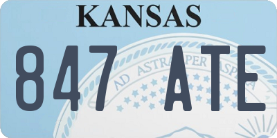 KS license plate 847ATE