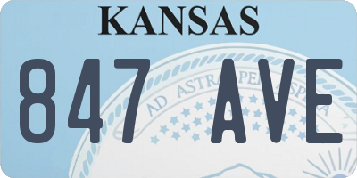 KS license plate 847AVE