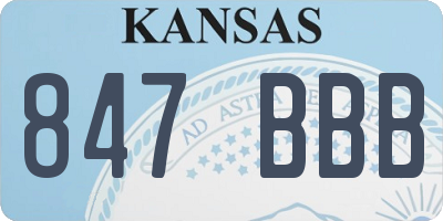 KS license plate 847BBB