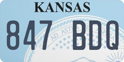 KS license plate 847BDQ