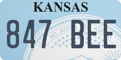 KS license plate 847BEE
