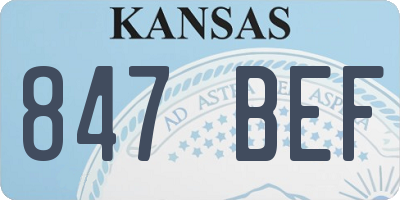 KS license plate 847BEF
