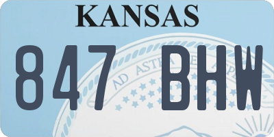 KS license plate 847BHW