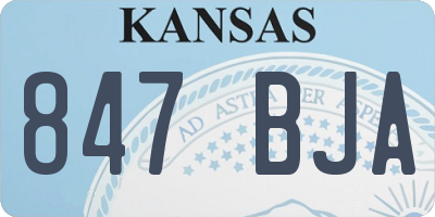KS license plate 847BJA