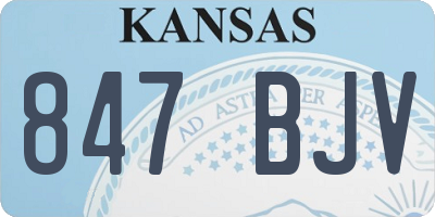 KS license plate 847BJV