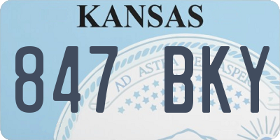 KS license plate 847BKY