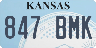KS license plate 847BMK