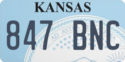 KS license plate 847BNC