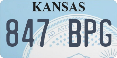 KS license plate 847BPG