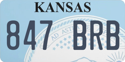 KS license plate 847BRB