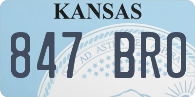 KS license plate 847BRO