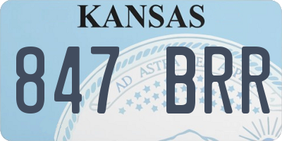 KS license plate 847BRR