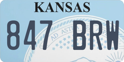 KS license plate 847BRW