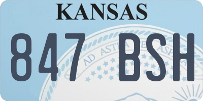 KS license plate 847BSH