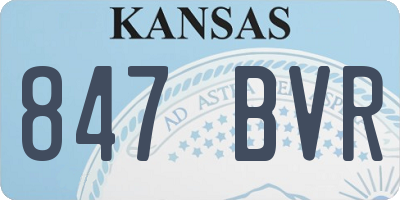 KS license plate 847BVR