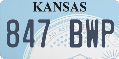 KS license plate 847BWP