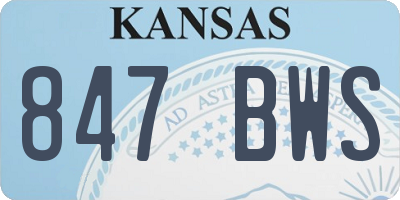 KS license plate 847BWS