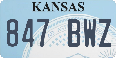 KS license plate 847BWZ