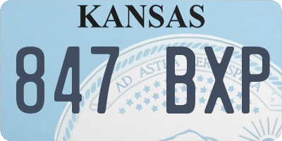 KS license plate 847BXP