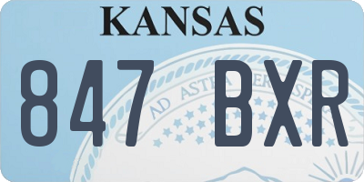 KS license plate 847BXR