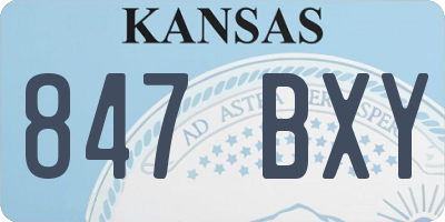 KS license plate 847BXY