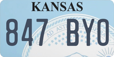 KS license plate 847BYO