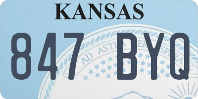 KS license plate 847BYQ
