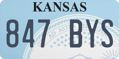 KS license plate 847BYS