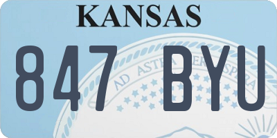 KS license plate 847BYU