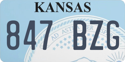 KS license plate 847BZG