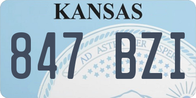KS license plate 847BZI