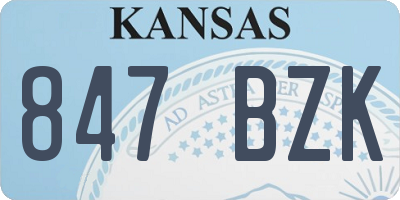 KS license plate 847BZK