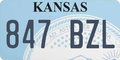 KS license plate 847BZL