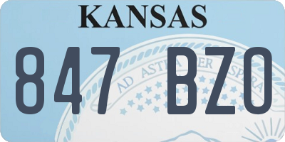 KS license plate 847BZO