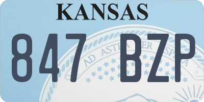 KS license plate 847BZP