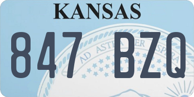 KS license plate 847BZQ