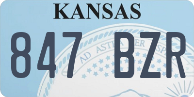 KS license plate 847BZR